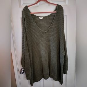 A.N.A Oversized Olive Green Sweater